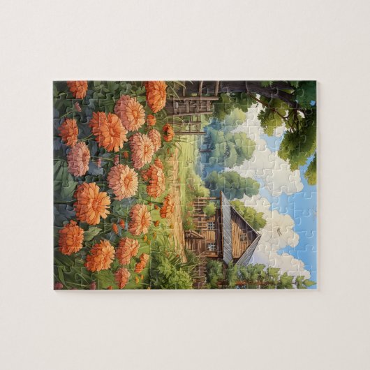 Herbst Blume Marigold Puzzle 110 Stk. 20,3 x 25,4  (Horizontal)
