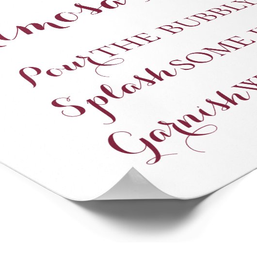 Herbst Blume Mimosa Bar Sign Poster, Orange Pink Poster (Ecke)