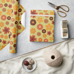 Herbst-Blume Nahtloser Erntedank oder Geburtstagsg Geschenkpapier