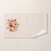 Herbst Blume Orangenrot Gelb Lila Badhandtuch Set (Handtuch)