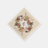 Herbst-Blume Personalisiert Serviette (Ecke)