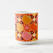 Herbst Blume & Pumpkin Boho Orange Kariert Kaffeetasse (Mittel)