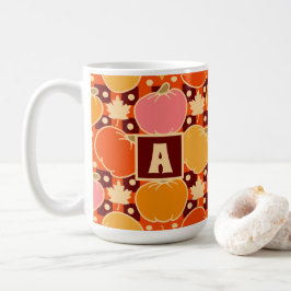 Herbst Blume & Pumpkin Boho Orange Kariert Kaffeetasse