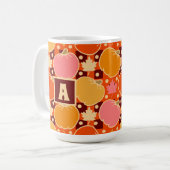 Herbst Blume & Pumpkin Boho Orange Kariert Kaffeetasse (Vorderseite Links)