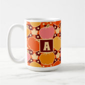 Herbst Blume & Pumpkin Boho Orange Kariert Kaffeetasse (Links)
