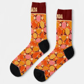 Herbst Blume & Pumpkin Boho Orange Kariert Socken (Linkes Detail)