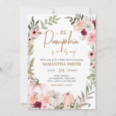 Herbst-Blume Pumpkin-Kinderdusche Einladung (Vorderseite)