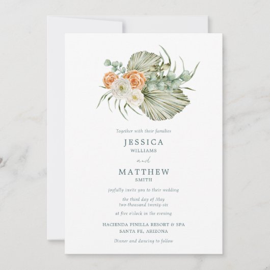 Herbst-Blume Rustikale Hochzeit im Freien Einladung (Vorderseite)