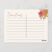 Herbst Blume Rustikales Brautparty-Spiel RECIPS Postkarte (Rückseite)