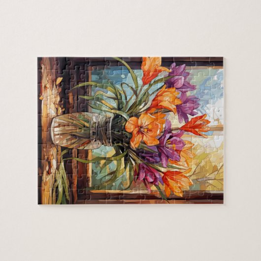 Herbst Blume Saffron Crocus Puzzle 110 Stk. 20,3 x (Horizontal)