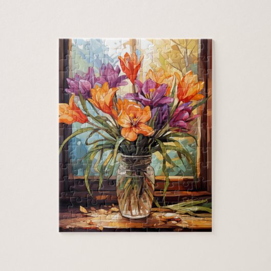 Herbst Blume Saffron Crocus Puzzle 110 Stk. 20,3 x (Vertikal)