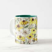 Herbst Blume Schwarze Mit Augen Susans Housewärme Zweifarbige Tasse (Vorderseite Links)