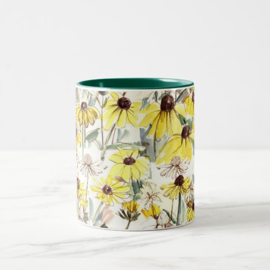 Herbst Blume Schwarze Mit Augen Susans Housewärme Zweifarbige Tasse (Mittel)