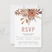 Herbst Blume und Blätter Terrakotta Hochzeit im He RSVP Karte (Vorderseite)