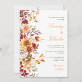 Herbst-Blume und Foliage-Hochzeit Einladung (Vorderseite)