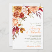 Herbst-Blume und Foliage-Hochzeit Einladung (Vorderseite)