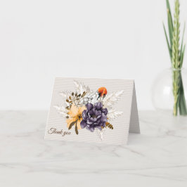 Herbst-Blume und Pampas-Grass-Hochzeit Dankeskarte