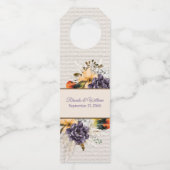 Herbst-Blume und Pampas-Grass-Hochzeit Flaschenanhänger (Vorderseite)