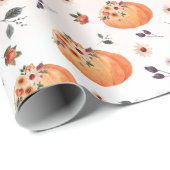 Herbst-Blume und Pumpkins Geschenkpapier (Rolleneckpunkt)