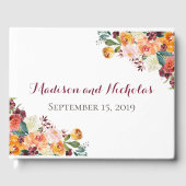 Herbst Blume Wedding Guest Book, Orange Pink Gästebuch (Vorderseite)