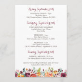Herbst Blume Wedding Hotel Welcome Cards, Orange Programm (Rückseite)