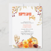 Herbst Blume Weinkürbis Herbst Geburtstagsparty Einladung (Vorderseite)