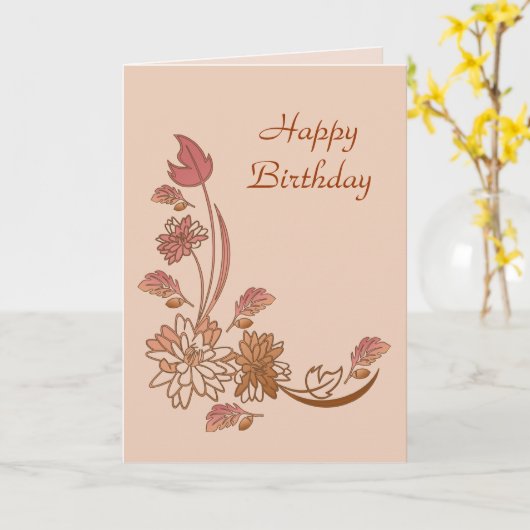 Herbst-Blumen-alles- Gute zum Karte (Gelbe Blume)