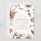Herbst-Blumen-Baby-Party Einladung (Vorderseite)