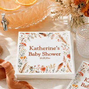 Herbst-Blumen-Baby-Party  Serviette