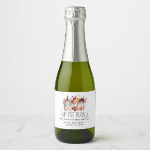 Herbst-Blumen-Baby-Shower Champagner  Schaumweinetikett