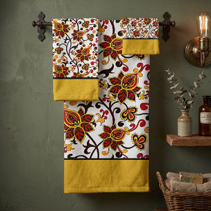 Herbst-Blumen-Badehandtuch-Set Badhandtuch Set