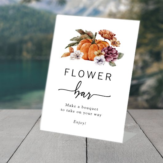 Herbst-Blumen-Bar-Schild Sockelschild
