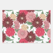 Herbst Blumen Dahlien Geschenkpapier Set (Vorderseite)