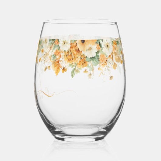 Herbst Blumen, Erntedank Farben, Beifall Weinglas Ohne Stiel (Links)