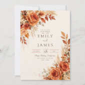 Herbst-Blumen Hochzeit - Save the Date Einladung (Vorderseite)