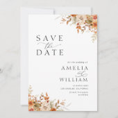 Herbst Blumen Hochzeit speichern das Datum Save The Date (Vorderseite)