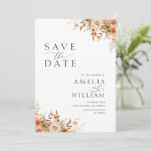 Herbst Blumen Hochzeit speichern das Datum Save The Date (Stehend Vorderseite)