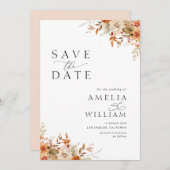 Herbst Blumen Hochzeit speichern das Datum Save The Date (Vorne/Hinten)