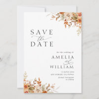 Herbst Blumen Hochzeit speichern das Datum