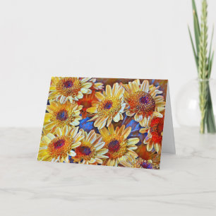 Herbst-Blumen-Kunst-Notizkarte Karte