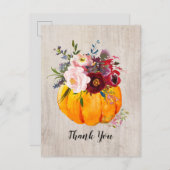 Herbst, Blumen, Kürbis danke Karte (Vorne/Hinten)