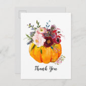 Herbst, Blumen, Kürbis danke Karte (Vorne/Hinten)