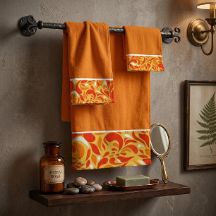 Herbst-Blumen-Paisley-Badehandtücher-Set Badhandtuch Set