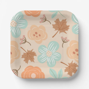 Herbst-Blumen-Papierteller Pappteller