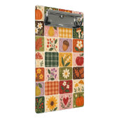 Herbst-Blumen- Patchwork-Muster – Rustikal F Mini Klemmbrett (Schrägansicht)