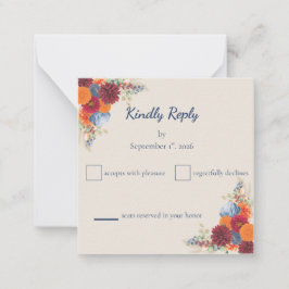 Herbst-Blumen-RSVP-Karte Mitteilungskarte