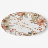 Herbst-Blumen-Thanksgiving Pappteller (Schrägansicht)