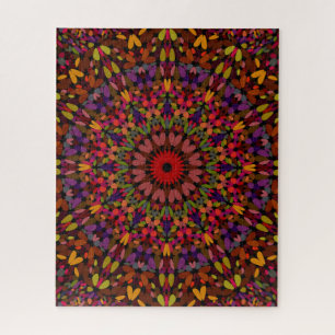 Herbst-Blumenblatt-Mandala Puzzle
