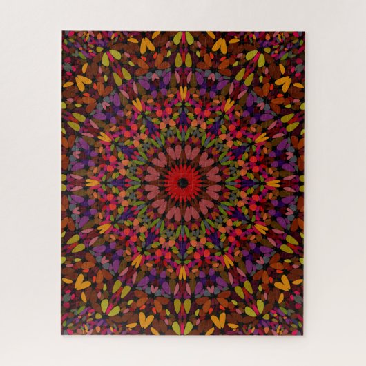 Herbst-Blumenblatt-Mandala Puzzle (Vertikal)
