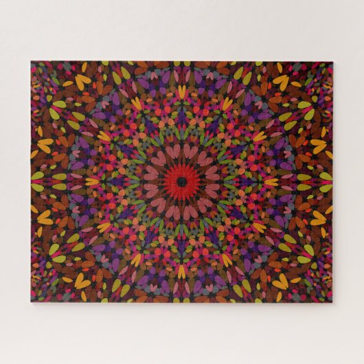 Herbst-Blumenblatt-Mandala Puzzle (Horizontal)